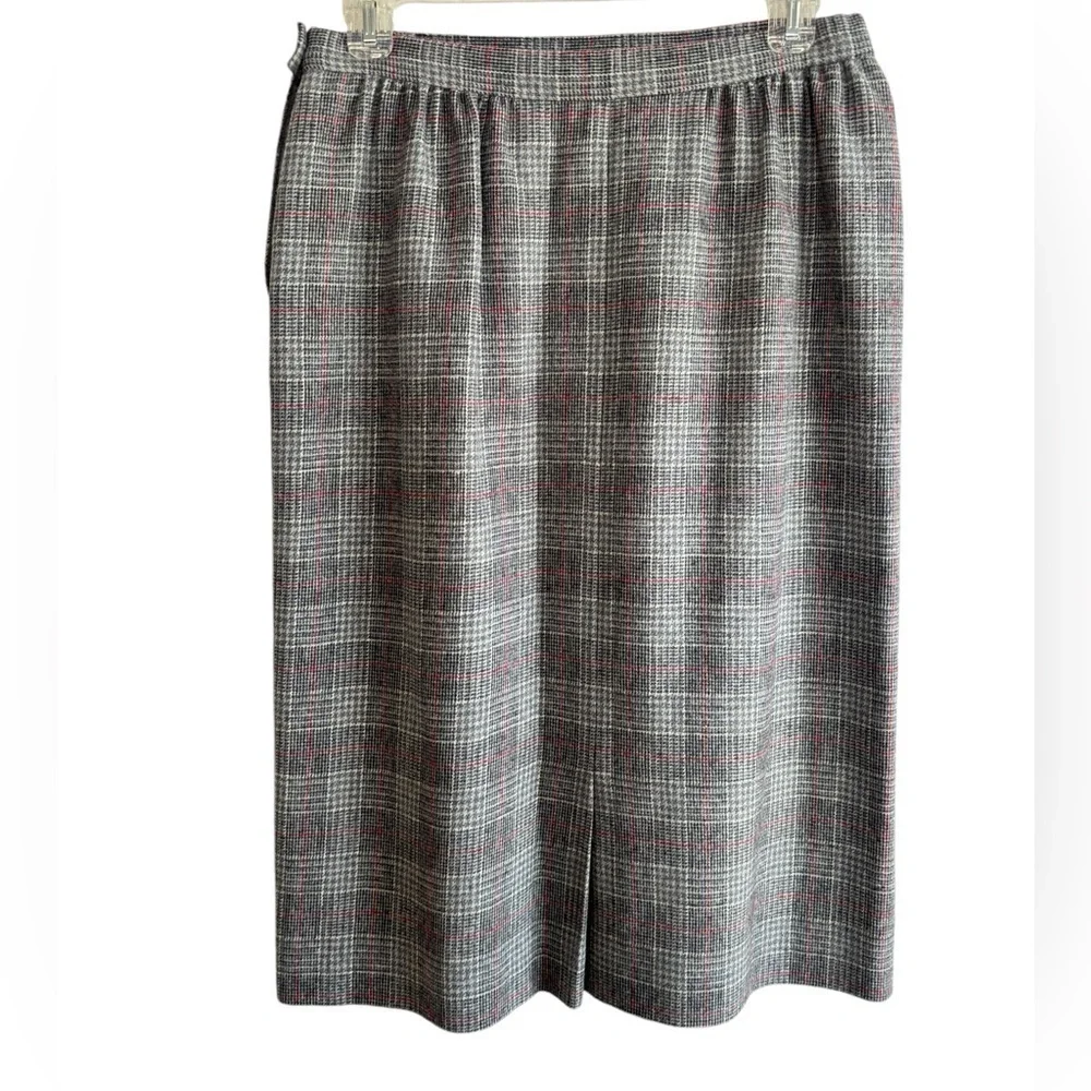 VTG Pendleton Plaid Wool Midi Skirt Womens 12P Lined Pleaded Pockets Made in USA